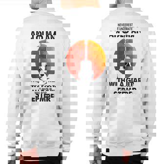 Never Underestimate An Old September Man With A Guitar Sweatshirt Back Print | Mazezy