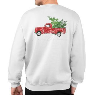 Vintage Christmas Classic Truck With Snow And Tree Sweatshirt Back Print | Mazezy DE