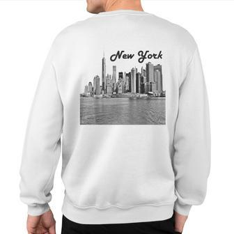 Vintage New York City Skyline Downtown Souvenirs Sweatshirt Back Print | Mazezy