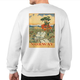 Vintage Poster Norway Retro Sweatshirt Back Print | Mazezy