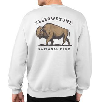 Yellowstone National Park Vintage Buffalo Bison Retro Sweatshirt Back Print | Mazezy
