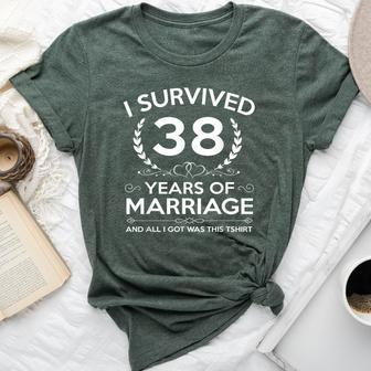 38Th Wedding Anniversary Couples Husband Wife 38 Years Bella Canvas T-shirt | Mazezy