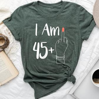 I Am 45 Plus 1 Middle Finger For A 46Th 46 Years Old Bella Canvas T-shirt - Thegiftio UK