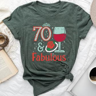 70 & Fabulous Seventy 70Th Birthday Party Years Old Women Bella Canvas T-shirt | Mazezy