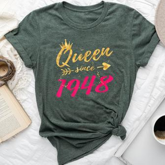 70Th Birthday For Women Queen Since 1948 Bella Canvas T-shirt | Mazezy