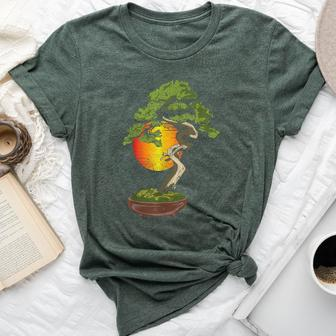Aesthetic Retro Bonsai Tree Nature Lover Gardener Planting Bella Canvas T-shirt | Mazezy