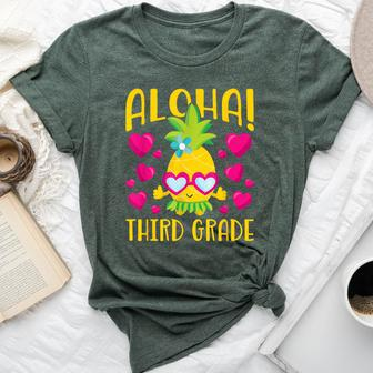 Aloha Third Grade Cute Pineapple Student Teacher Bella Canvas T-shirt | Mazezy DE
