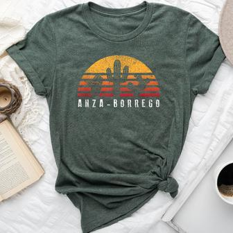 Anza-Borrego Retro Sunset Cactus Cool Vacation Bella Canvas T-shirt | Mazezy