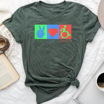 Ape Teacher Peace Love Adapted Pe Bella Canvas T-shirt | Mazezy