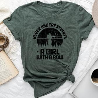 Archery Girl Never Underestimate A Girl With A Bow Hunting Bella Canvas T-shirt | Mazezy