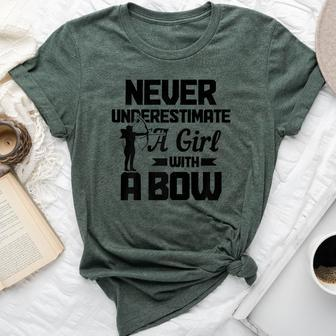 Archery Never Underestimate A Girl With A Bow Hunting Archer Bella Canvas T-shirt | Mazezy