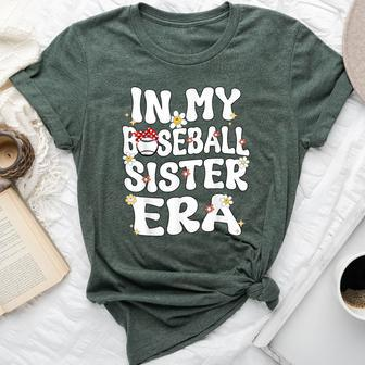 In My Baseball Sister Era Groovy Retro Proud Baseball Sister Bella Canvas T-shirt - Monsterry