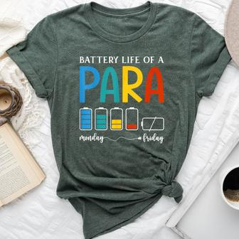 A Battery Life Of Paraprofessional Paraeducator Teacher Bella Canvas T-shirt | Mazezy