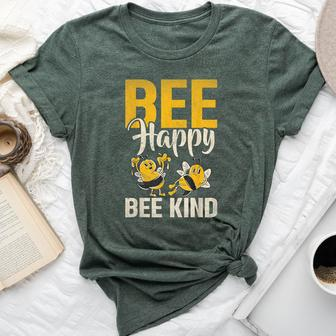 Bee Happy Bee Kind Bee Bella Canvas T-shirt - Seseable