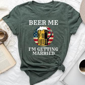 Beer Me I'm Getting Married Groom Groomsmen Usa Bella Canvas T-shirt | Mazezy