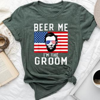 Beer Me I'm The Groom July 4Th Bachelor Party Bella Canvas T-shirt | Mazezy