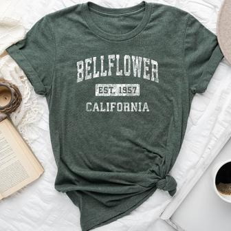 Bellflower California Ca Vintage Established Sports Bella Canvas T-shirt | Mazezy