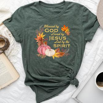 Blessed By God Loved By Jesus Fall Harvest Bella Canvas T-shirt - Monsterry AU