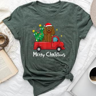 Boykin Spaniel Christmas Ornament Truck Tree Dog Mom Bella Canvas T-shirt | Mazezy