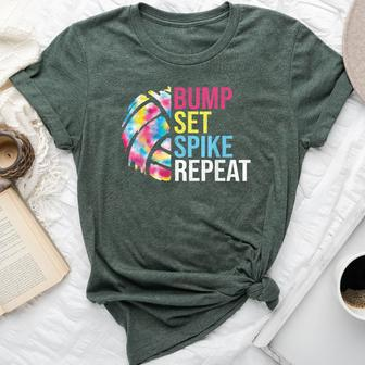 Bump Set Spike Repeat Volleyball For Girls Ns Women Bella Canvas T-shirt - Seseable