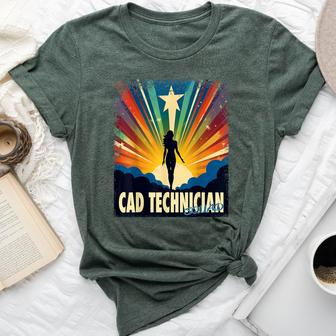 Cad Technician Female Hero Job Women Bella Canvas T-shirt | Mazezy