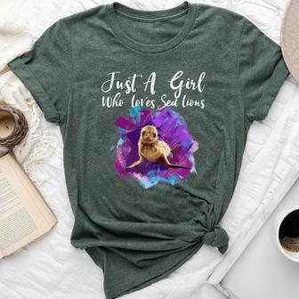 California Sea Lion T Cute Baby Seal For Girls Bella Canvas T-shirt | Mazezy