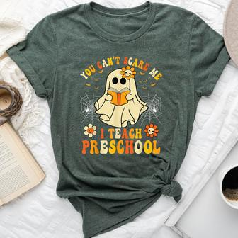 You Can't Scare Me I Teach Preschool Teacher Halloween Ghost Bella Canvas T-shirt - Seseable