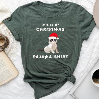 Cat Santa This Is My Christmas Pajama Polar Express 2021 Bella Canvas T-shirt | Mazezy