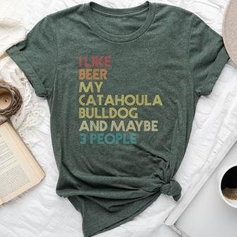Catahoula Bulldog Dog Owner Beer Lover Quote Vintage Retro Bella Canvas T-shirt | Mazezy
