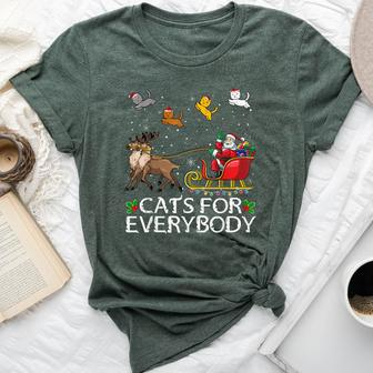 Cats For Everybody Christmas Cat Xmas Santa Bella Canvas T-shirt - Seseable