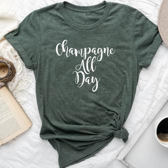 Champagne All Day Cute Wine Lovers For Women Bella Canvas T-shirt - Seseable