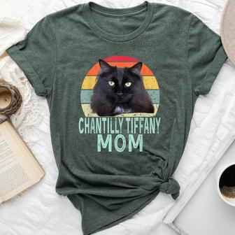 Chantilly-Tiffany Cat Mom Retro Vintage Cats Heartbeat Bella Canvas T-shirt | Mazezy