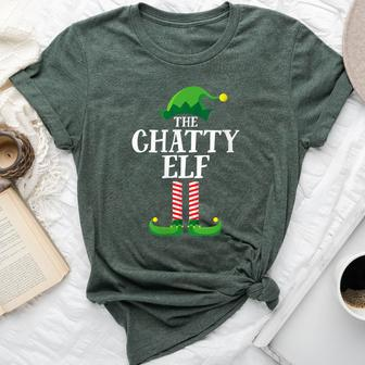 Chatty Elf Matching Family Group Christmas Party Elf Bella Canvas T-shirt - Monsterry UK