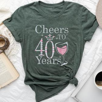 Cheers To 40 Years 1982 40Th Birthday For Bella Canvas T-shirt - Seseable