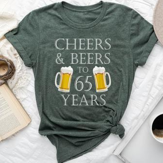 Cheers And Beers To 65 Years 65Th Birthday Bella Canvas T-shirt | Mazezy