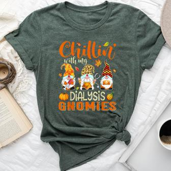 Chillin With My Dialysis Gnomies Nurse Gnome Thanksgiving Bella Canvas T-shirt - Thegiftio UK