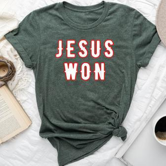 Christianity Religion Jesus Outfits Jesus Won Texas Bella Canvas T-shirt - Monsterry