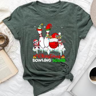 Christmas Bowling Squad Dabbing Santa Elf Bowling Tools Bella Canvas T-shirt - Monsterry DE