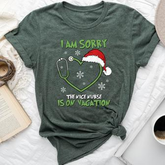 Christmas I'm Sorry The Nice Nurse Is On Vacation Nurse Bella Canvas T-shirt - Thegiftio UK