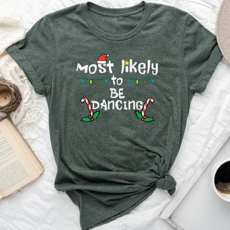 Christmas Most Likely Dancing Xmas Family Matching Girls Bella Canvas T-shirt - Monsterry UK