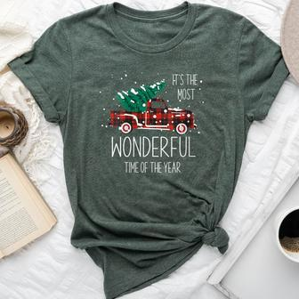 Christmas Truck Its The Most Wonderful Time Of The Year Bella Canvas T-shirt | Mazezy
