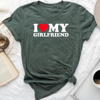 Classic I Love My Girlfriend I Heart My Girlfriend Bella Canvas T-shirt | Mazezy