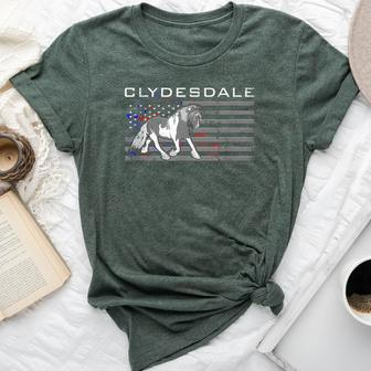 Clydesdale Horse Us American Flag Bella Canvas T-shirt | Mazezy