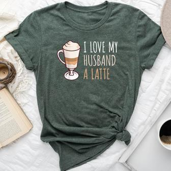 Coffee Latte Macchiato Husband Wife Bella Canvas T-shirt | Mazezy