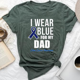 Colon Cancer I Wear Blue For My Dad Men Bella Canvas T-shirt | Mazezy