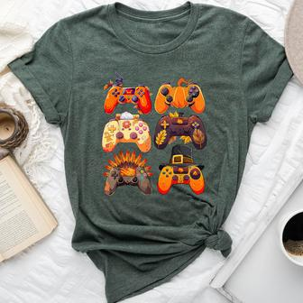 Controllers Fall Gaming Video Game Turkey Thanksgiving Boys Bella Canvas T-shirt - Monsterry