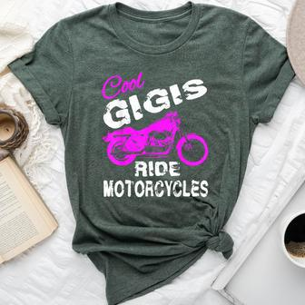 Cool Grandma Nana Gigi Rides Motorcycle Bella Canvas T-shirt | Mazezy
