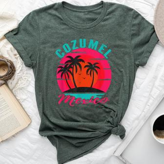 Cozumel Mexico Palm Trees Sunset Beach Ocean Women Bella Canvas T-shirt | Mazezy
