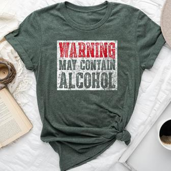 Cute Drinking Warning May Contain Alcohol Bella Canvas T-shirt - Seseable