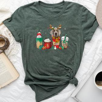 Cute Weimaraner Dog Christmas Coffee Pajamas Xmas Bella Canvas T-shirt | Mazezy